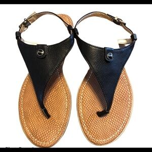 Sam Edelman Circus CASSANDRA Thong Sandal 7.5M Black Vegan  Leather Festival